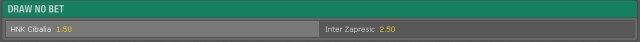 Cibalia - Inter 1 no bet