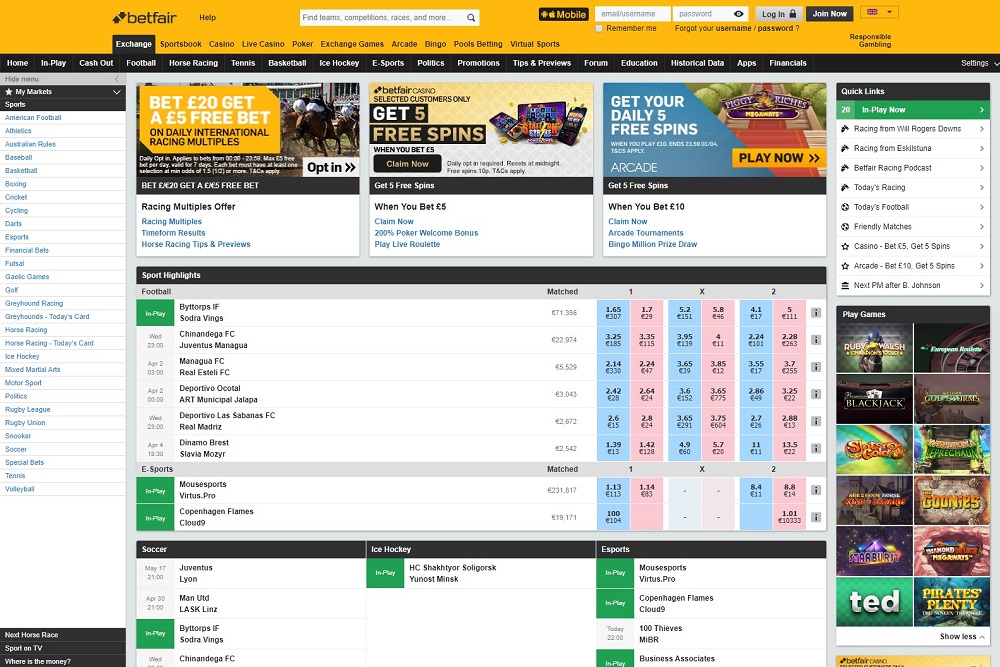 Betfair exchange