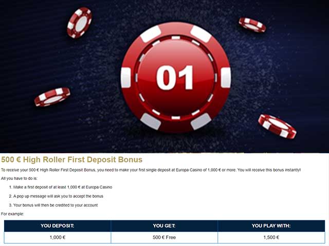 Online Casino Europa Bonus Code