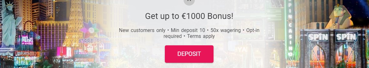 Spin Palace sign up bonus